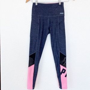 Pink by VS ultimate leggings Grey, pink and mesh full length sz XS